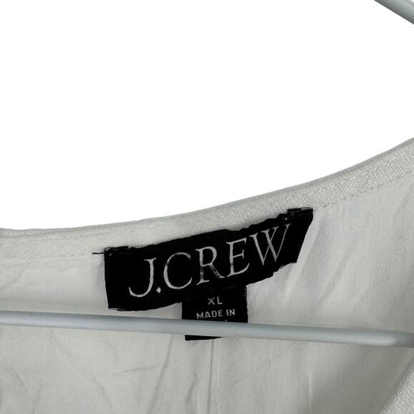 J.Crew Maxine White Linen Button Back Shift Dress NWT XL Sleeveless Summer Mini - Picture 5 of 9